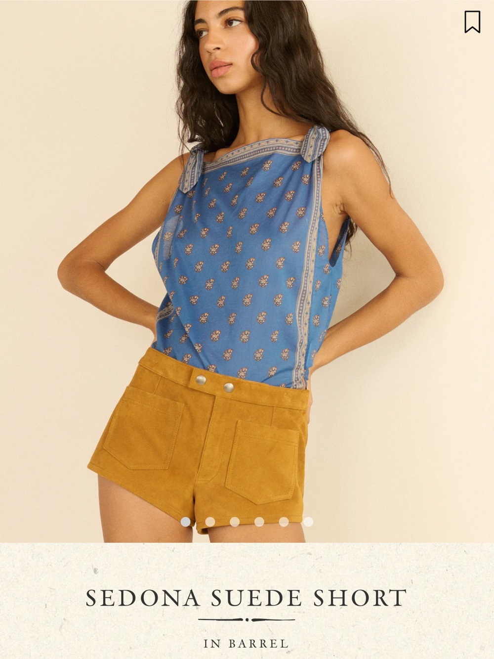 Doen Sedona Suede High-Waist Shorts - Mustard
